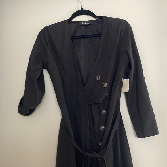 Pull Me Close Washed Black Suede Button-Up Midi Dress from Lulus - Picture 3 of 6